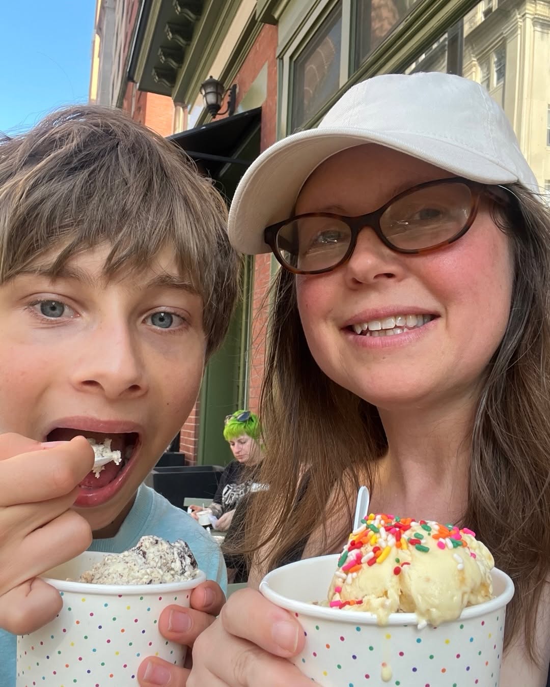 Weckerly’s Ice Cream: customers enjoying ice cream outdoors