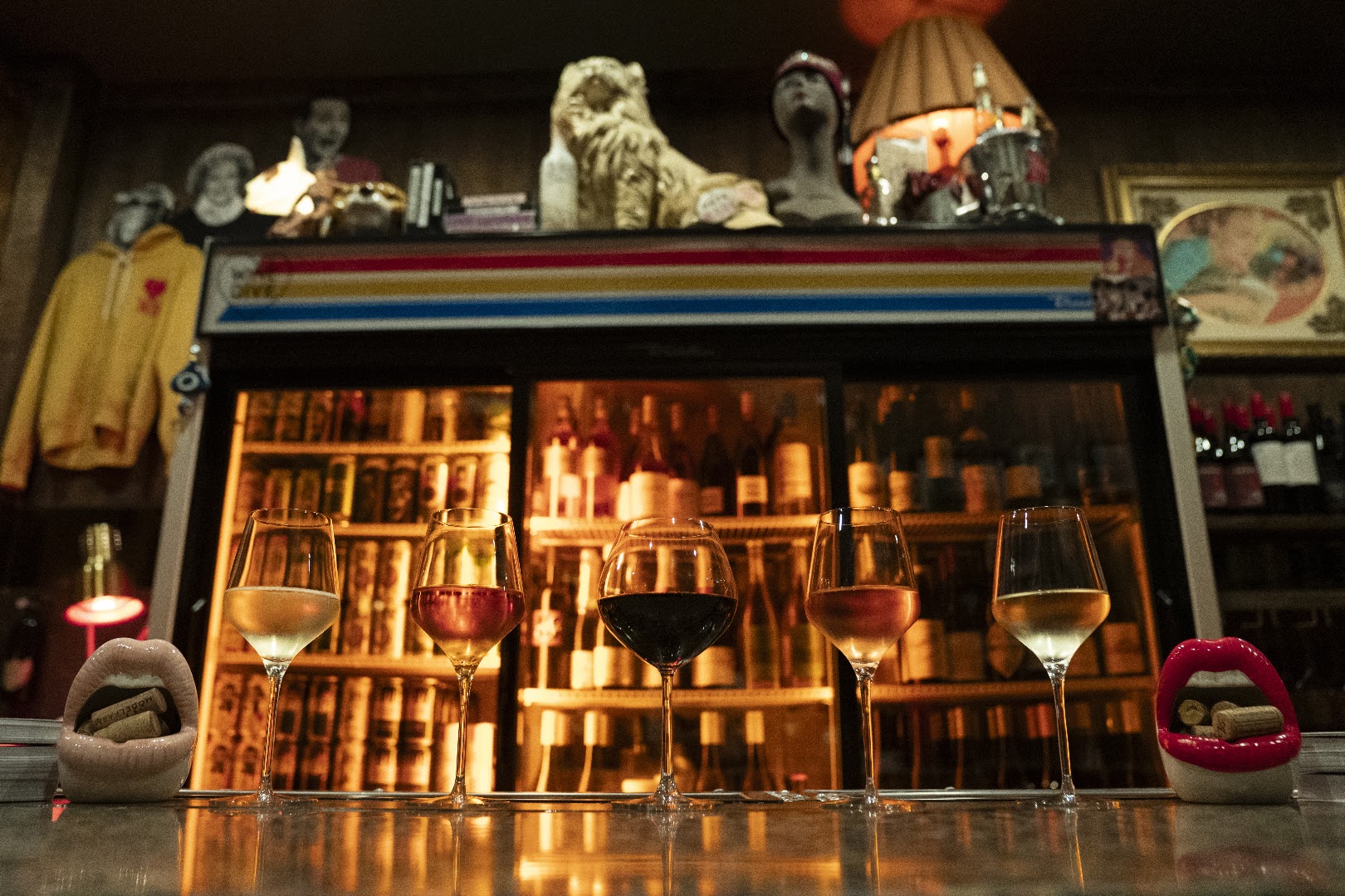 Wine Dive: atmospheric shot of wine selection
