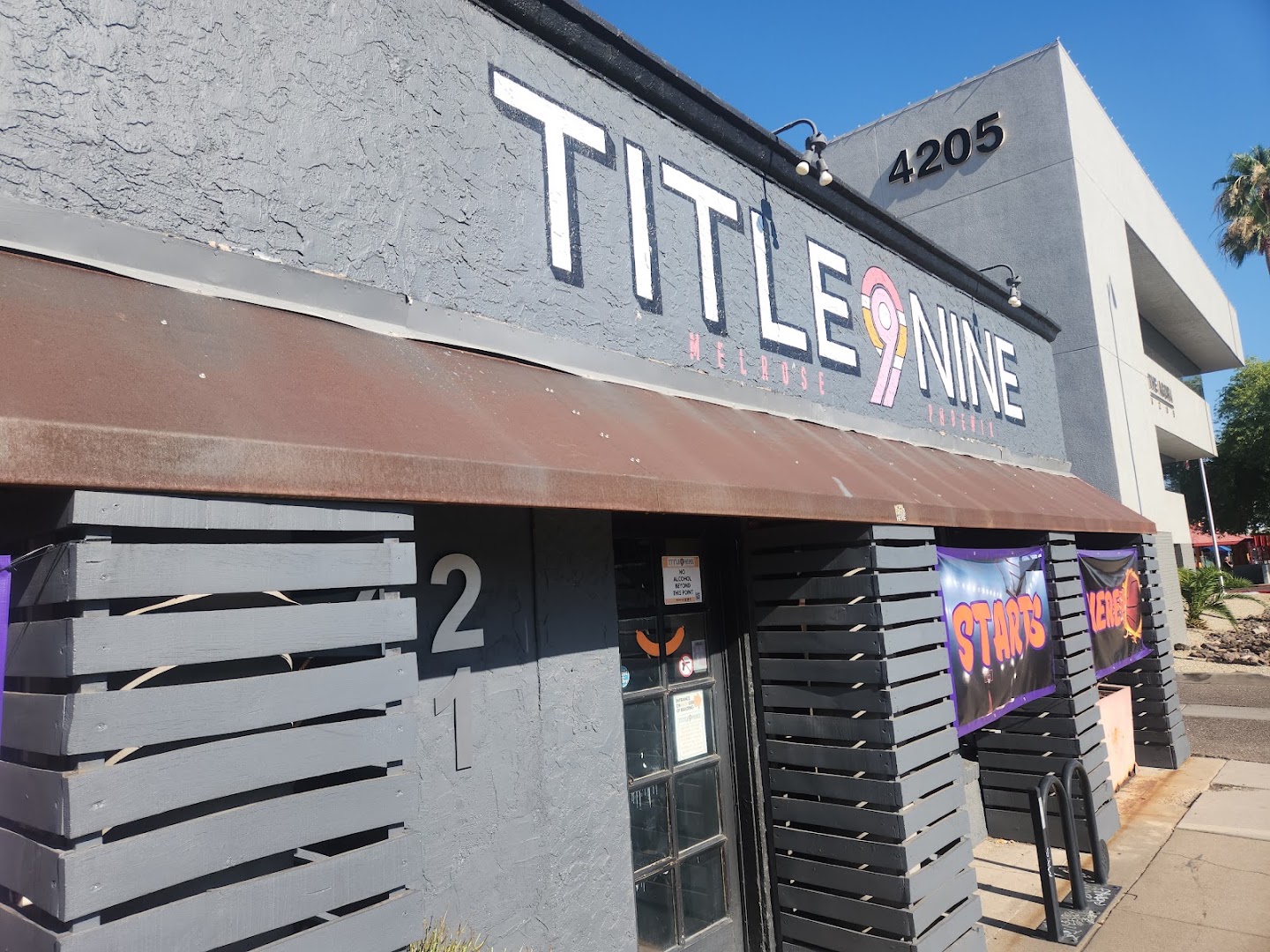 Title 9 Sports Grill: clear exterior shot of venue
