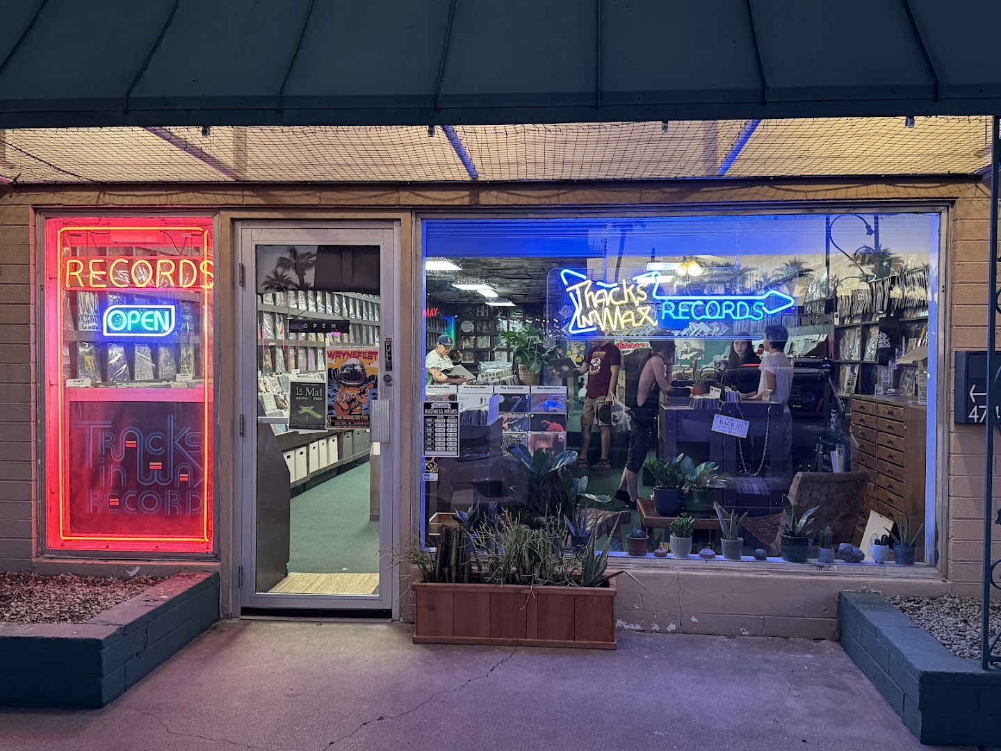 Tracks in Wax: inviting storefront with clear branding