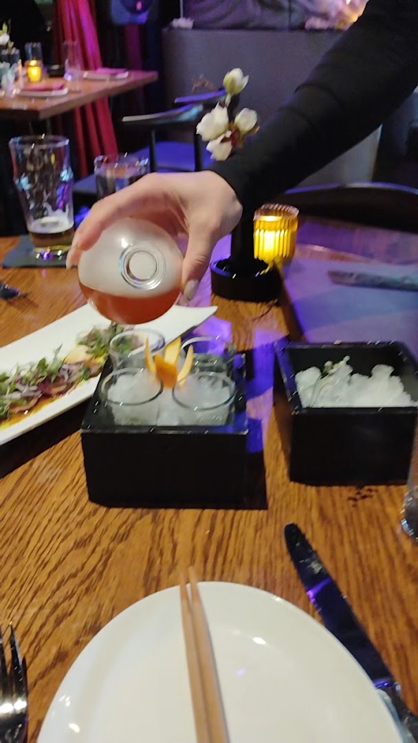 AKA: appealing shot of drink service