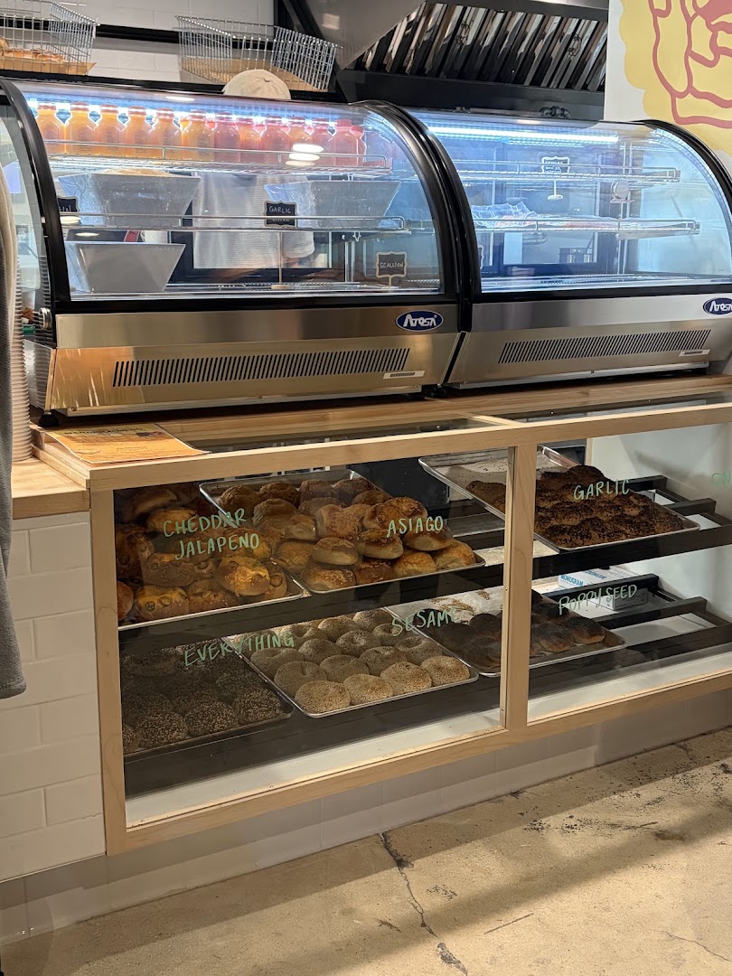 Marigold Bagels: clear display of fresh bagels