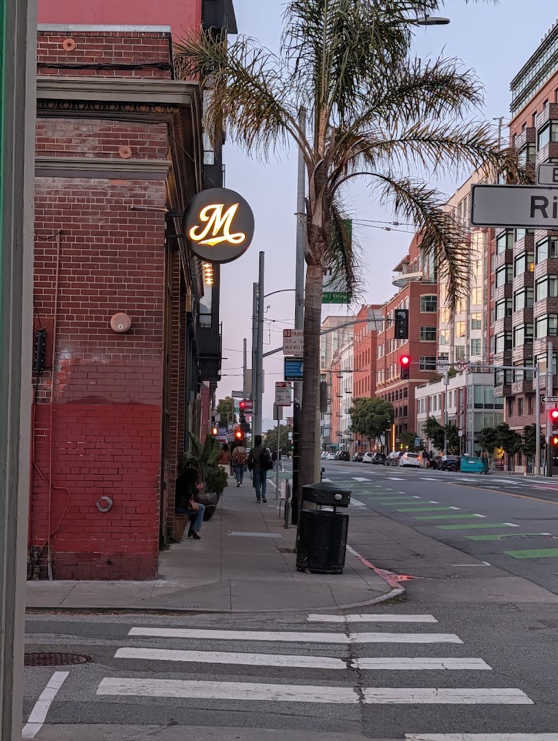 Bar Malone's: clear exterior shot showing signage