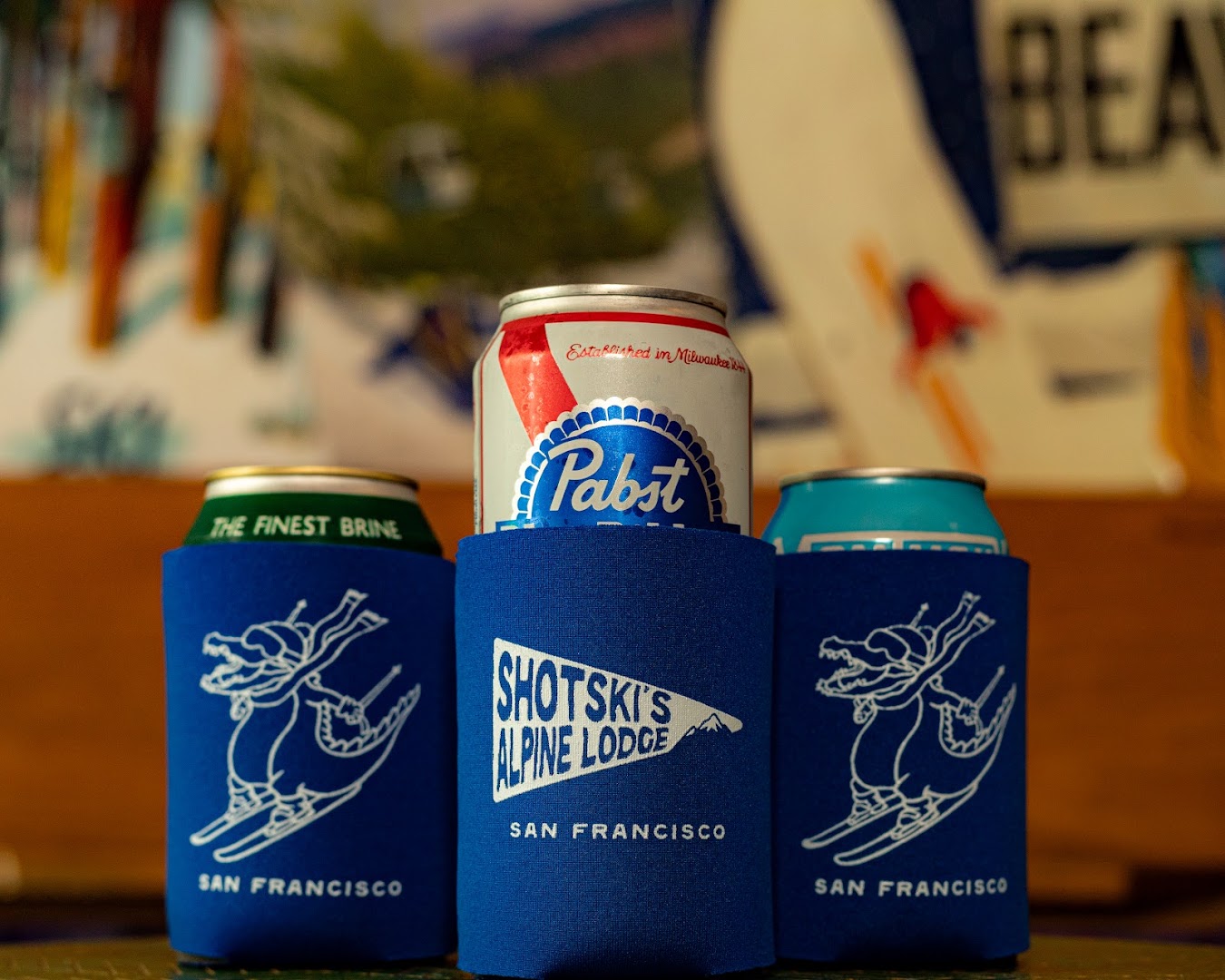 Shotski's Alpine Lodge: clear branded drink photo