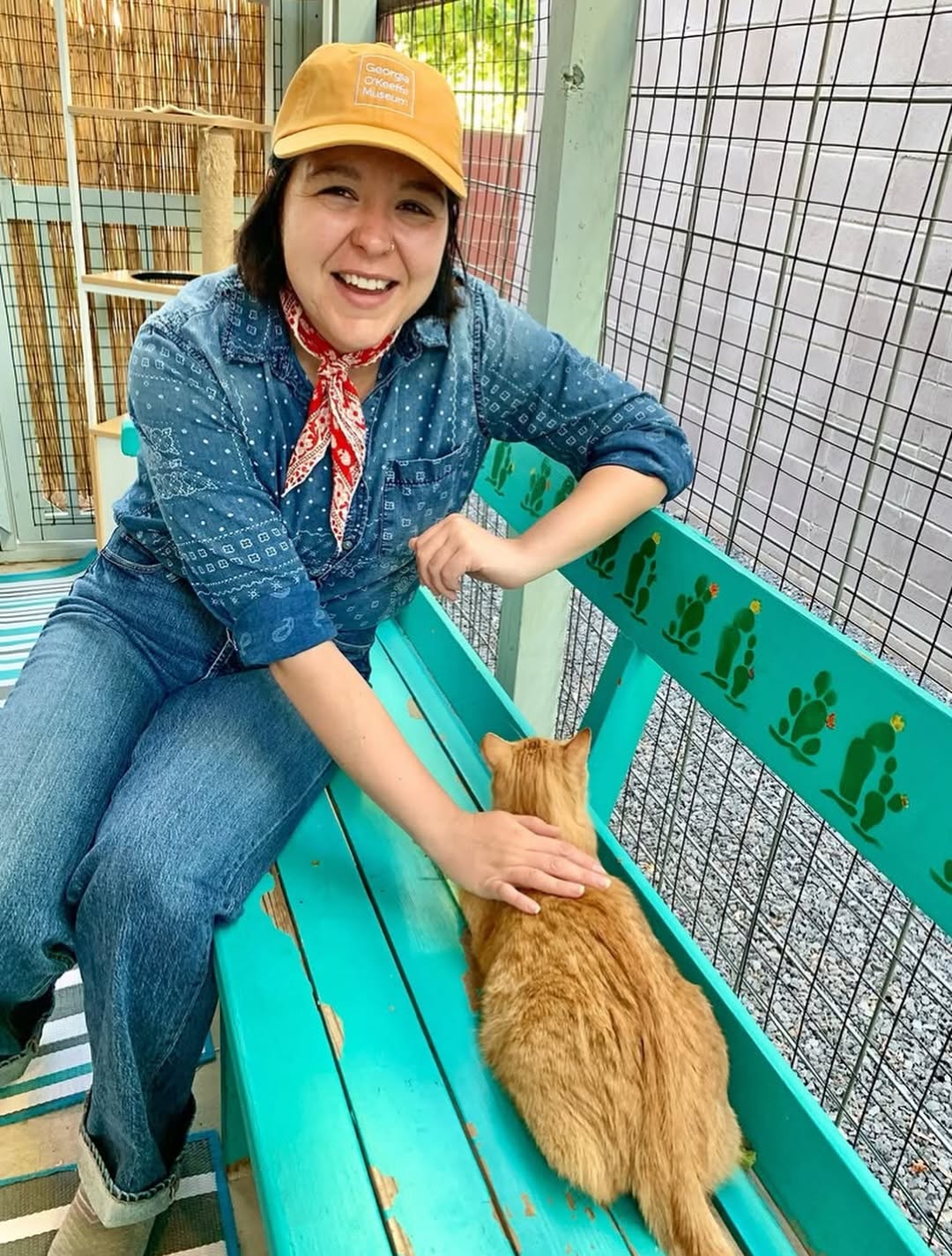 Santa Fe Cat Cafe: happy customer and atmosphere