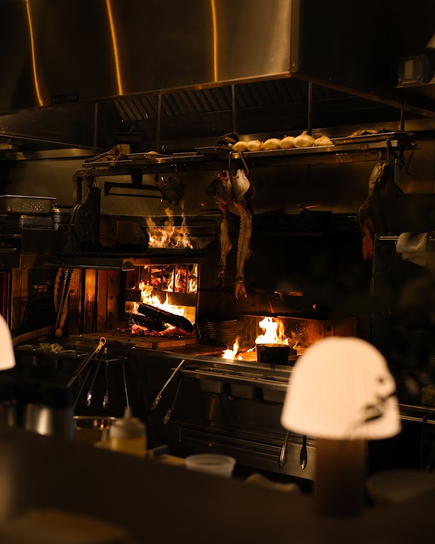 Fishbar: atmospheric shot of kitchen grill