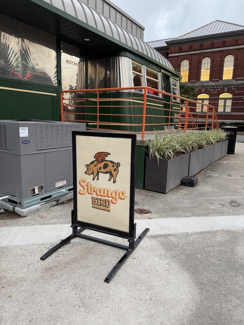 Strange Bird: clear exterior shot with signage