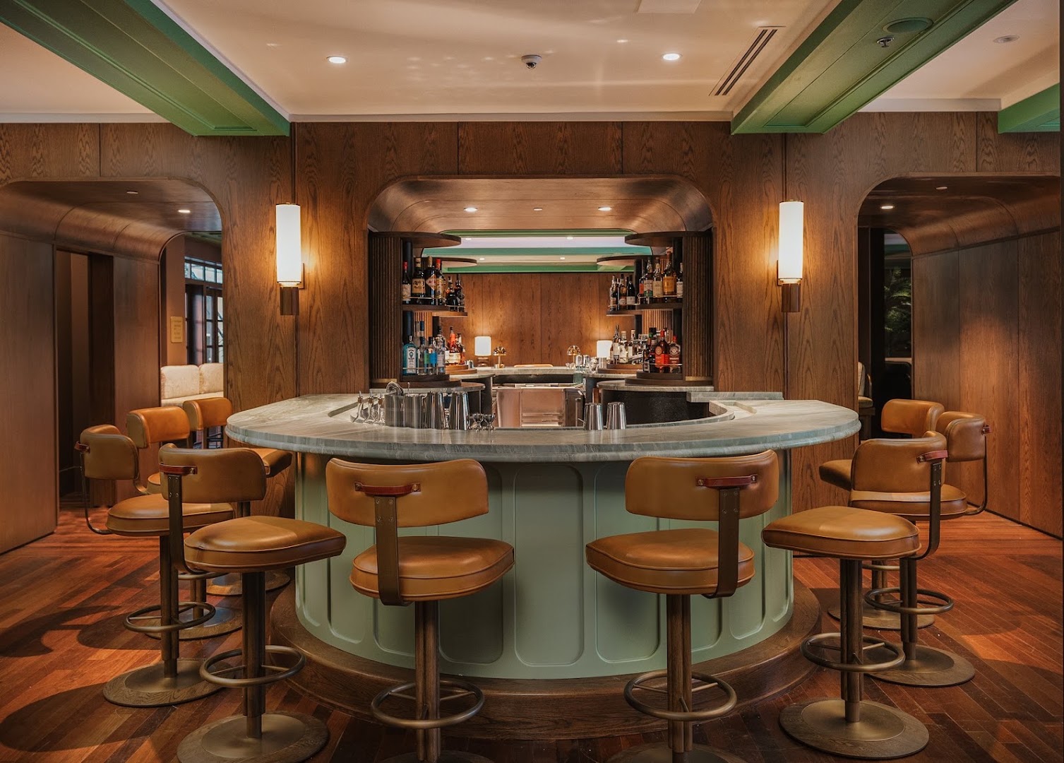 The Green Room: professional shot of bar interior