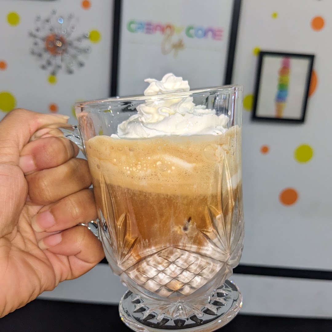 Creamy Cone Cafe: appetizing product photo with branding