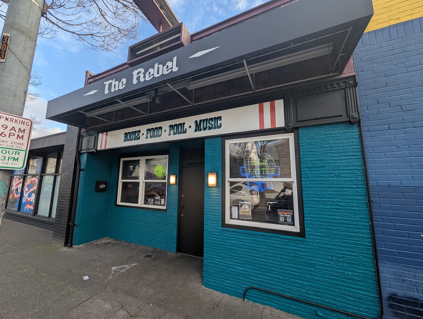 The Rebel: clear exterior shot of venue