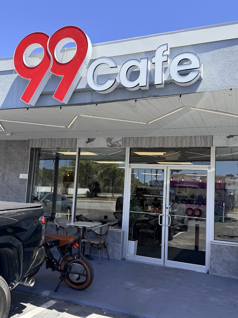 99 Cafe: clear exterior shot of venue