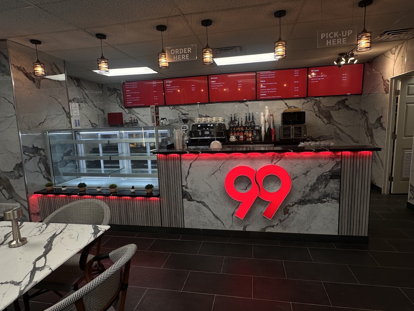 99 Cafe: clear, professional interior shot
