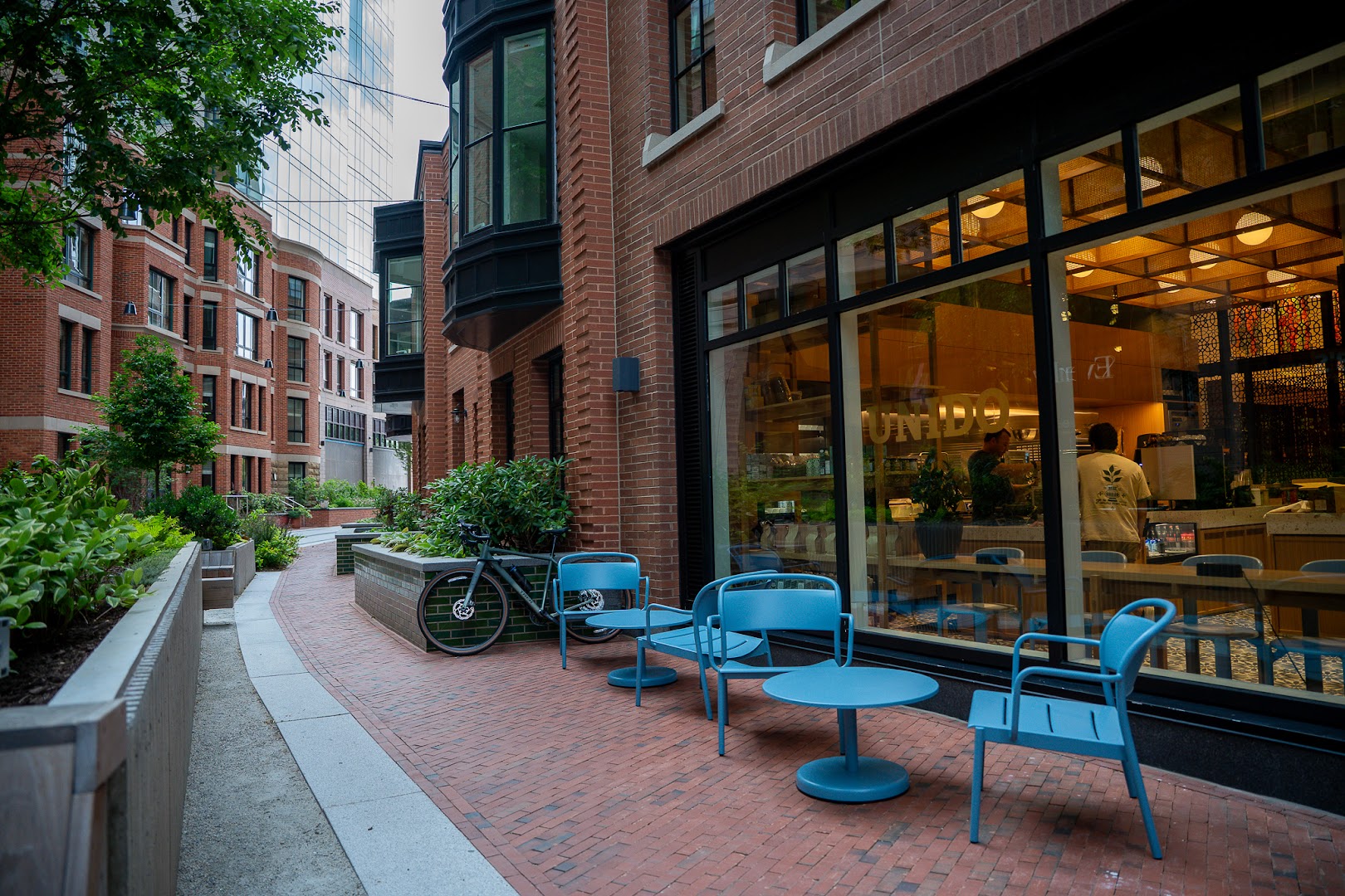 Cafe Unido: inviting exterior and atmosphere shown