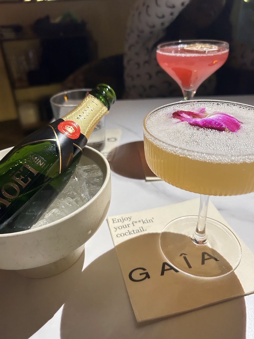 Gaia: appealing shot of bar drinks