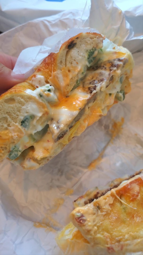H&H Bagels: appetizing close-up of breakfast bagel