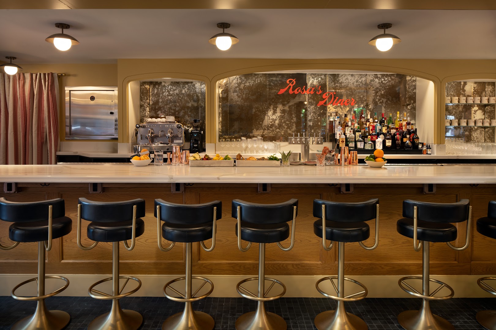 Rosa's Diner: professional, high-quality interior shot