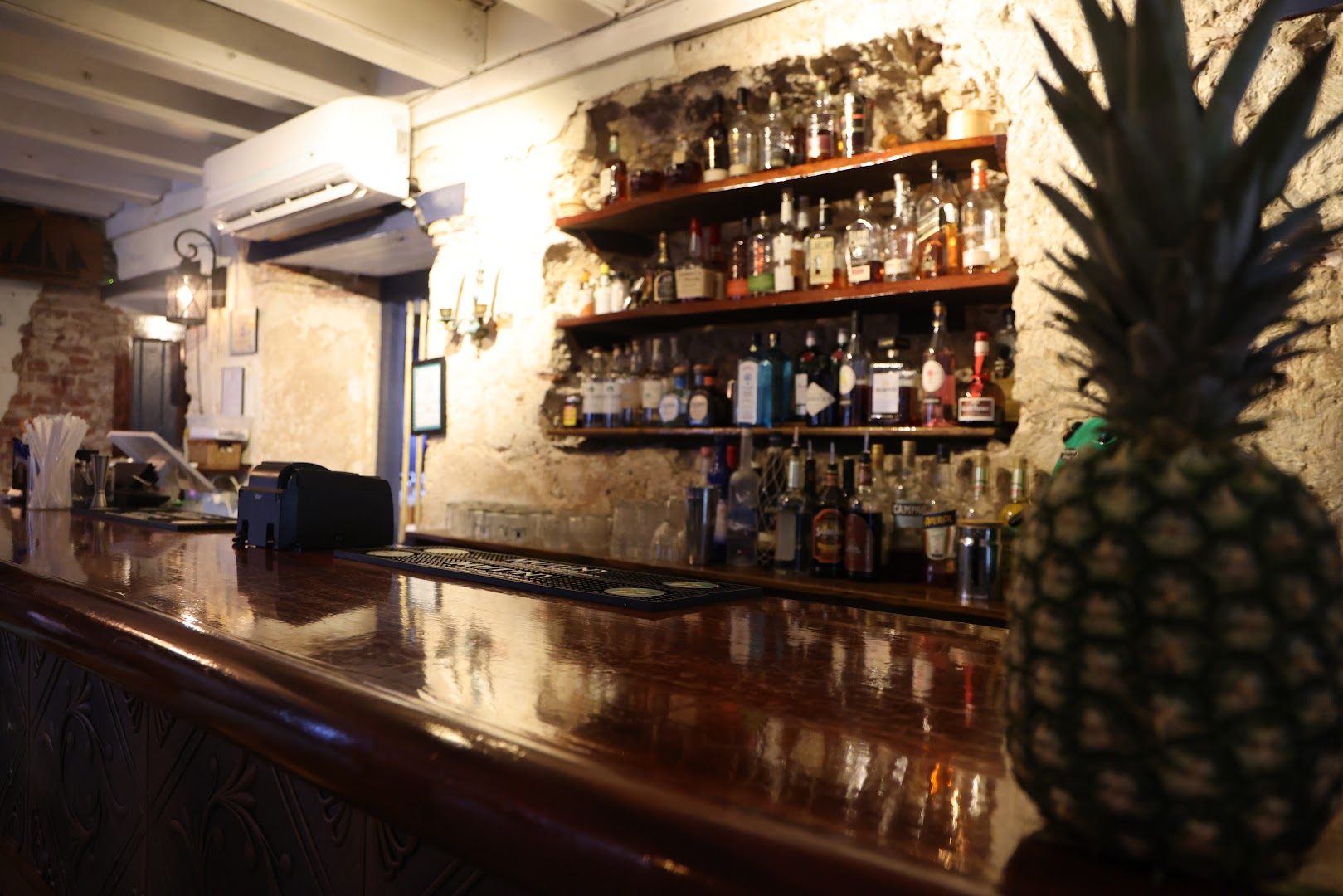 1756 Grotto: clear, inviting restaurant bar interior