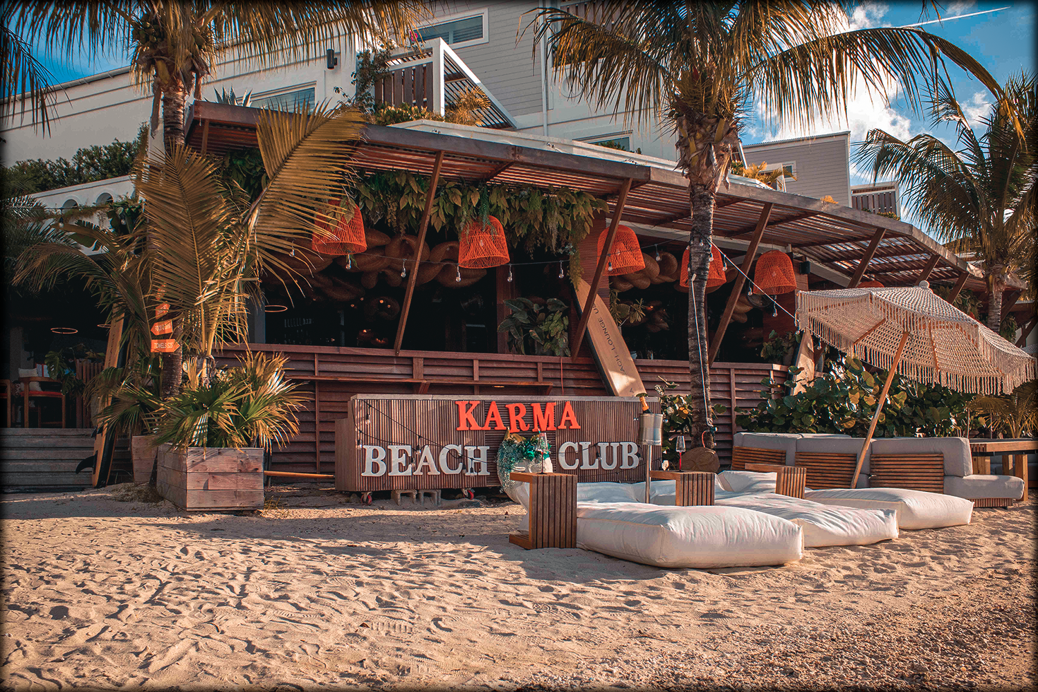 Karma Beach Lounge: attractive, professional venue exterior shot