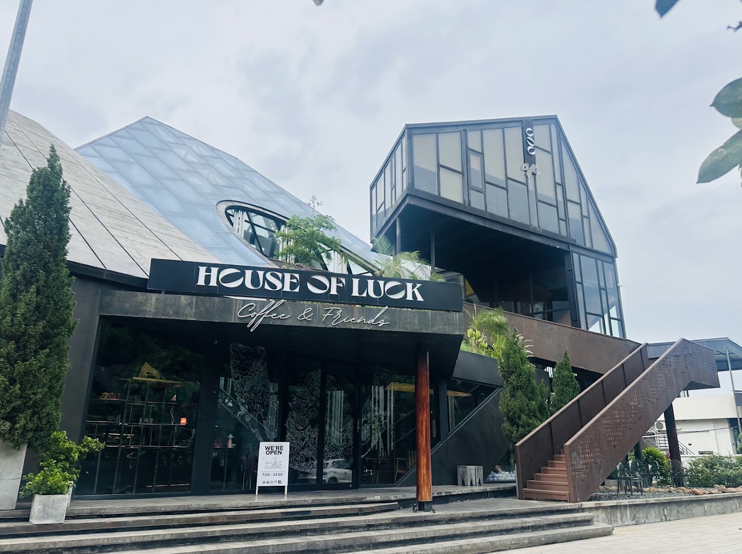 House of Luck Coffee: clear exterior shot of venue