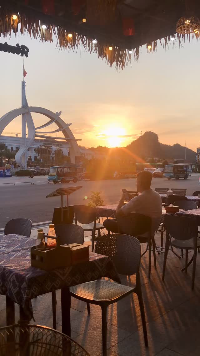 The Little Leaf Restaurant & Rooftop Bar: beautiful sunset view from terrace