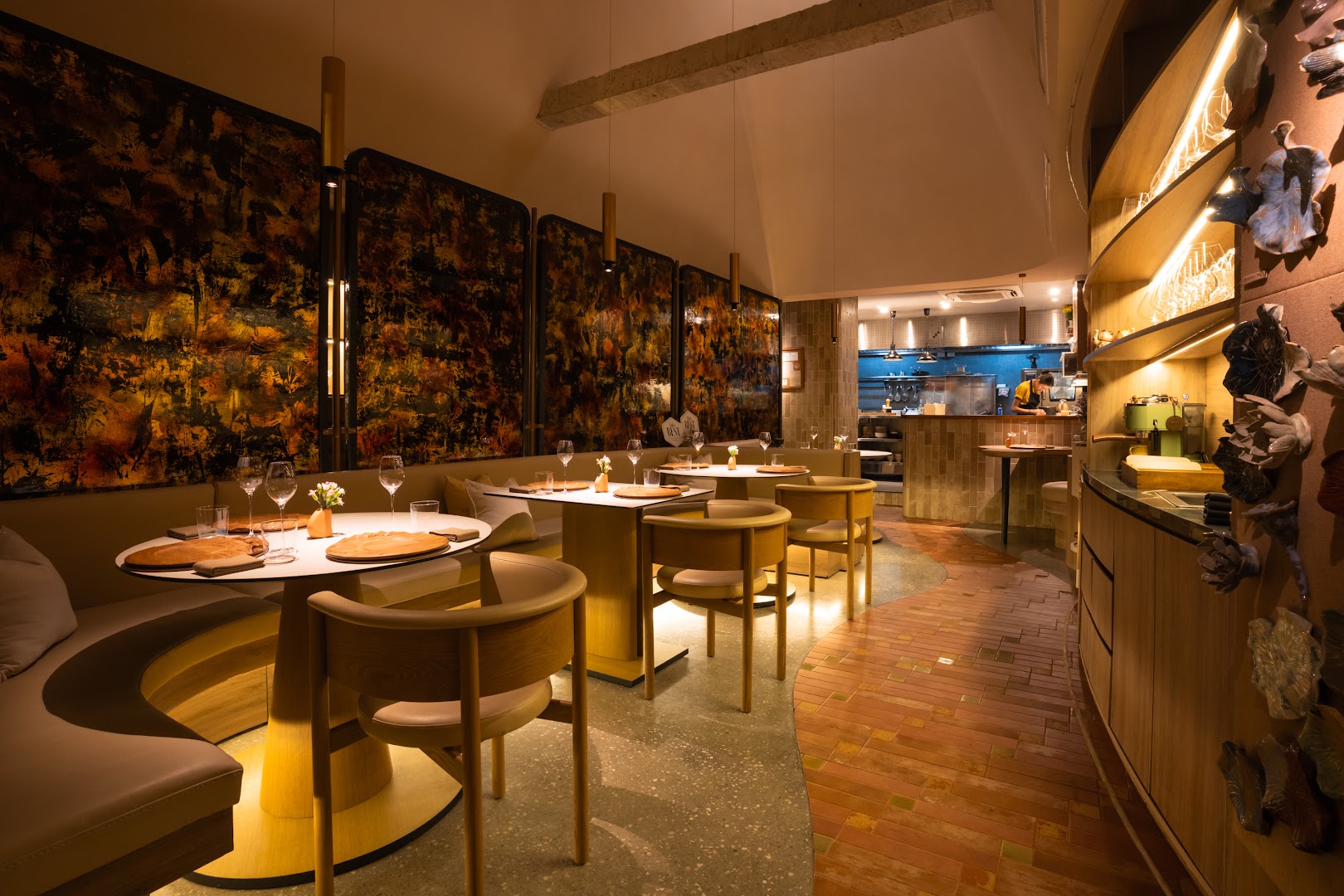 Upstairs: professional interior shot of restaurant