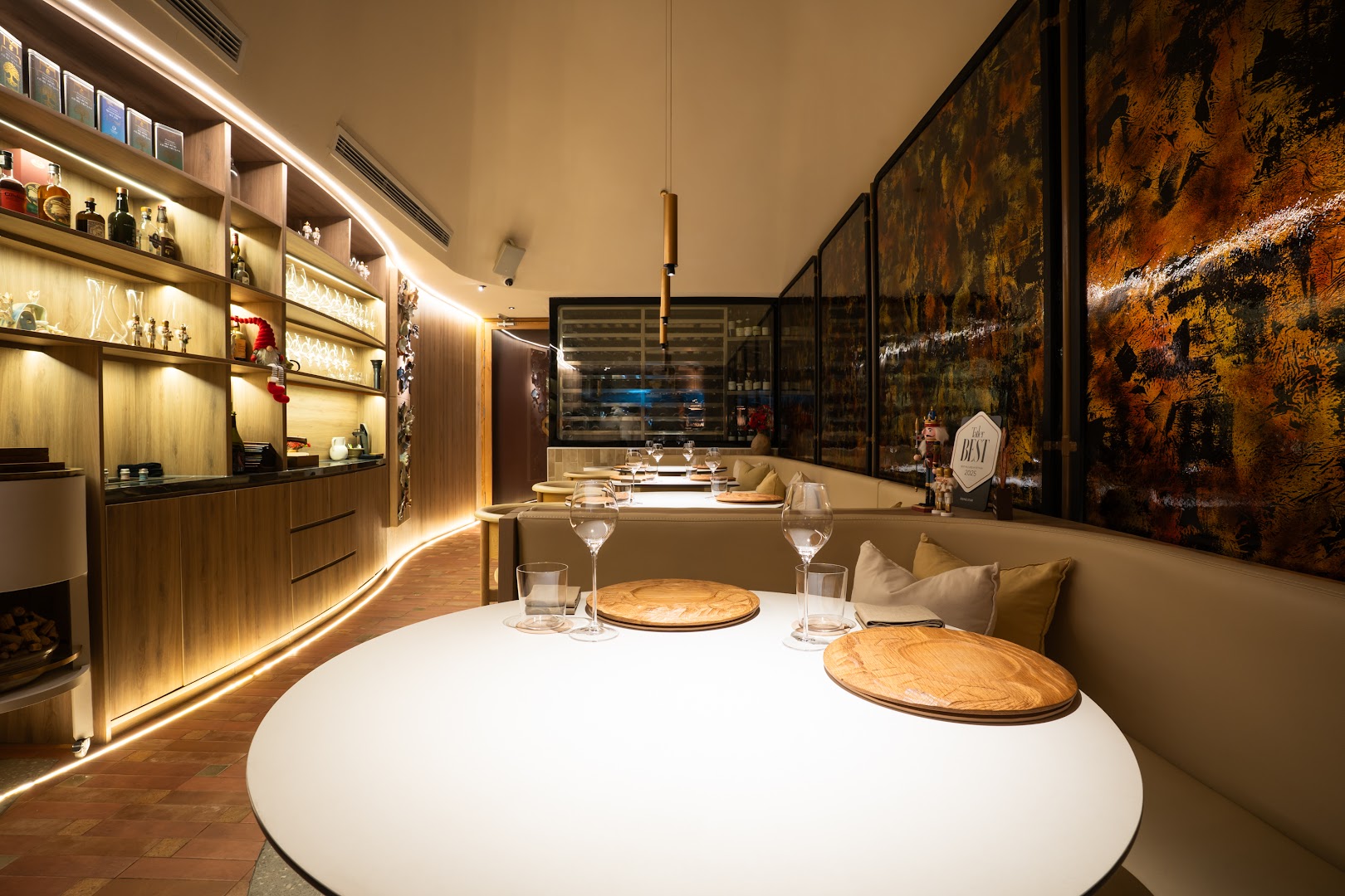 Upstairs: professional interior shot of restaurant