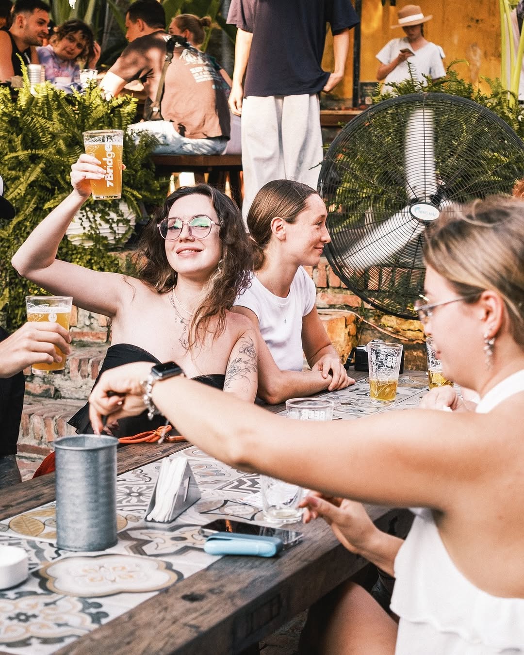 7 Bridges Ninh Binh Taproom: vibrant atmosphere and patrons